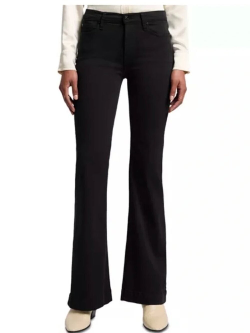 7 For All Mankind Tailorless DOJO Flare Leg in Classic Black Jeans Size 26